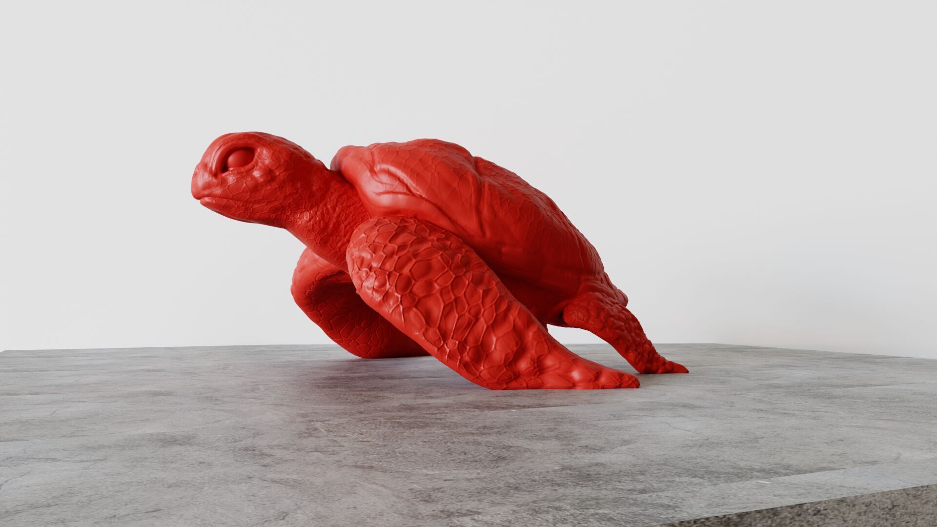 turtle sculpture standing STL 3D print model_4