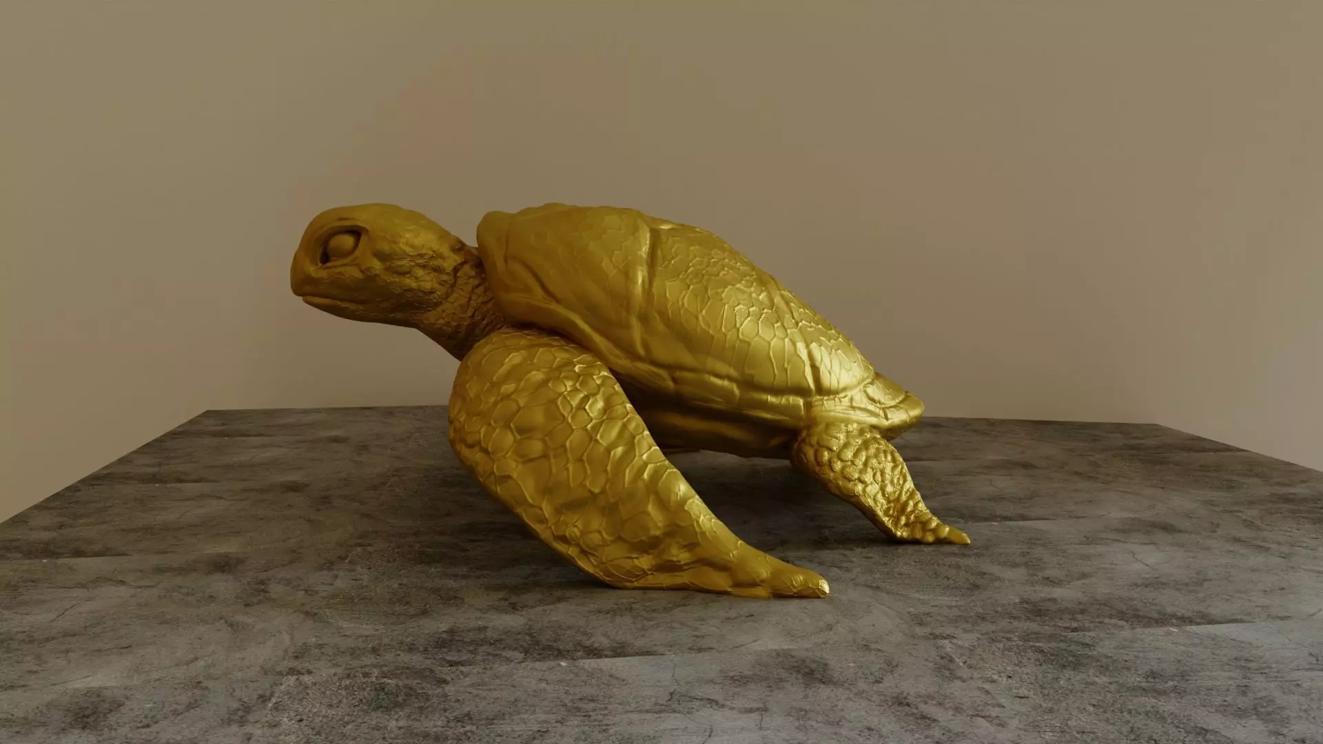turtle sculpture standing STL 3D print model_0