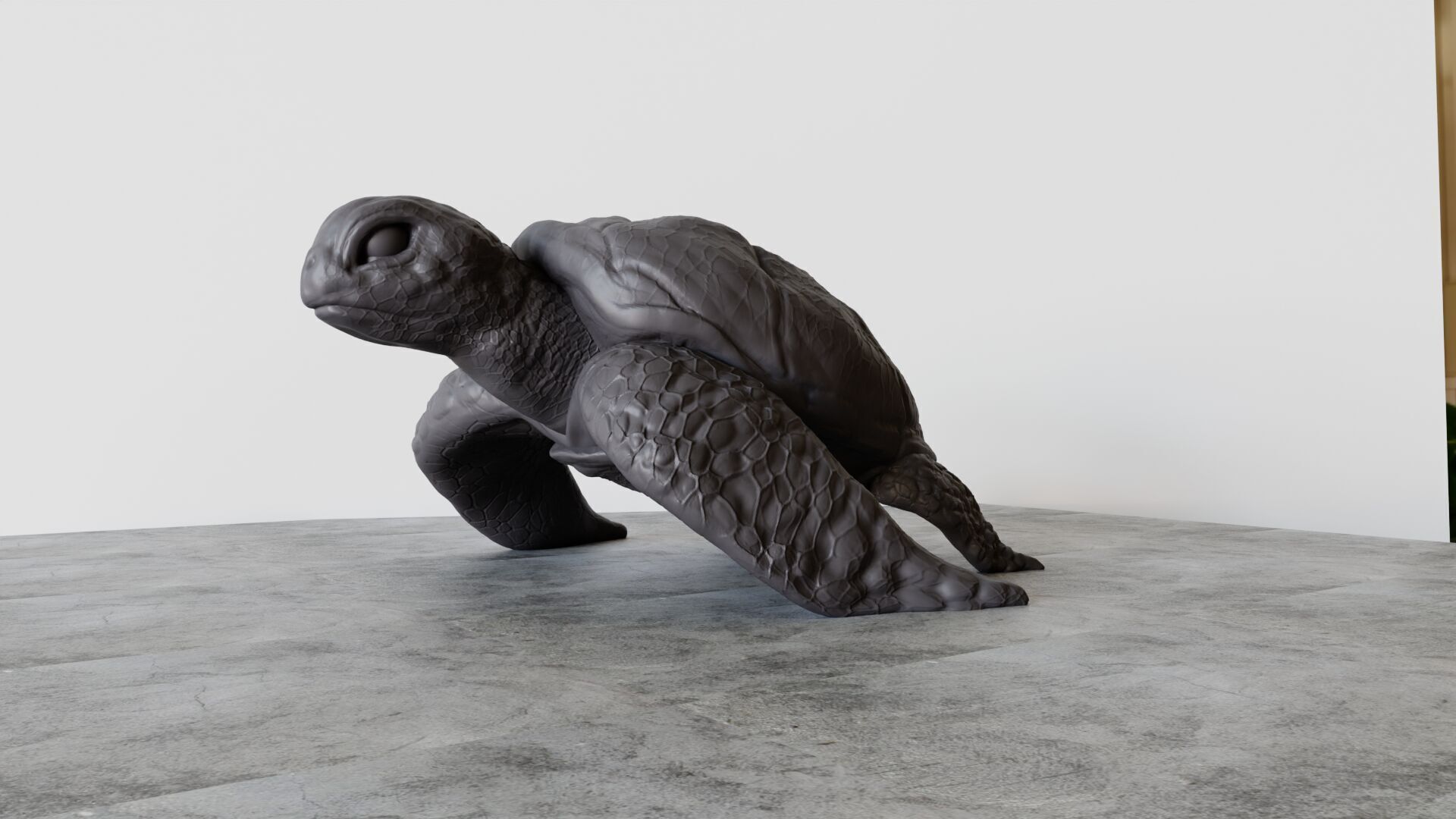 turtle sculpture standing STL 3D print model_2