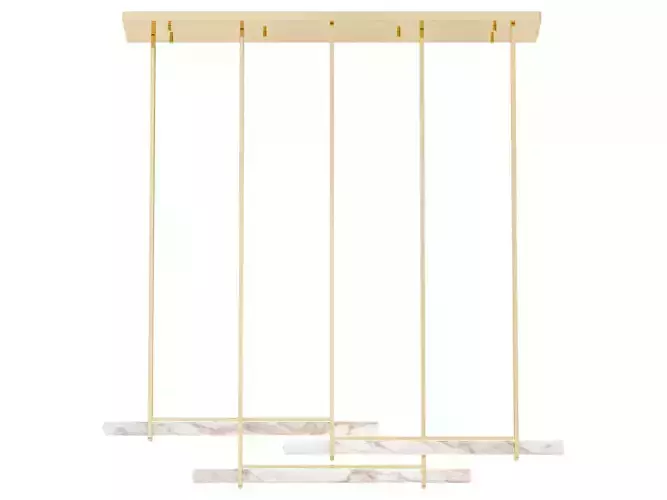 RH Audubon Alabaster Triple Bar Linear Chandelier 3D model