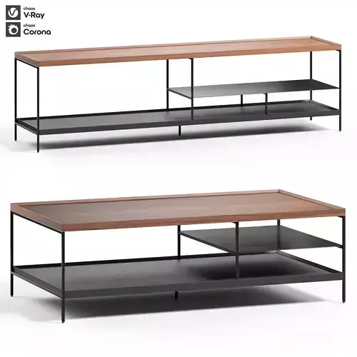 Coffee Table and TV Unit Tidder Set 3D model