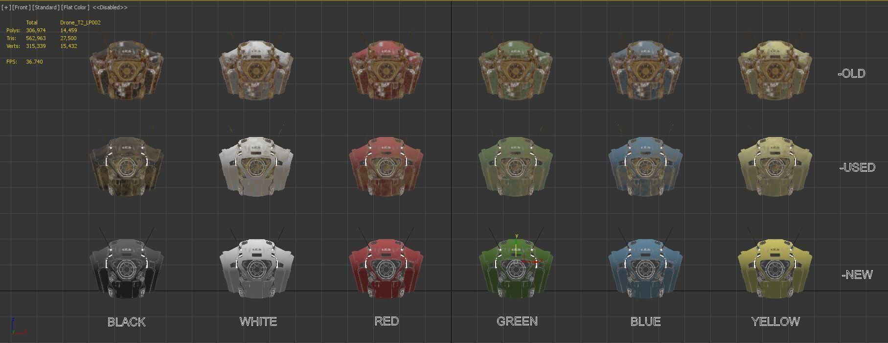 Technical Escort Drone Tier 2 T-E-D Sci-Fi Asset Pack  Low-poly 3D model_8