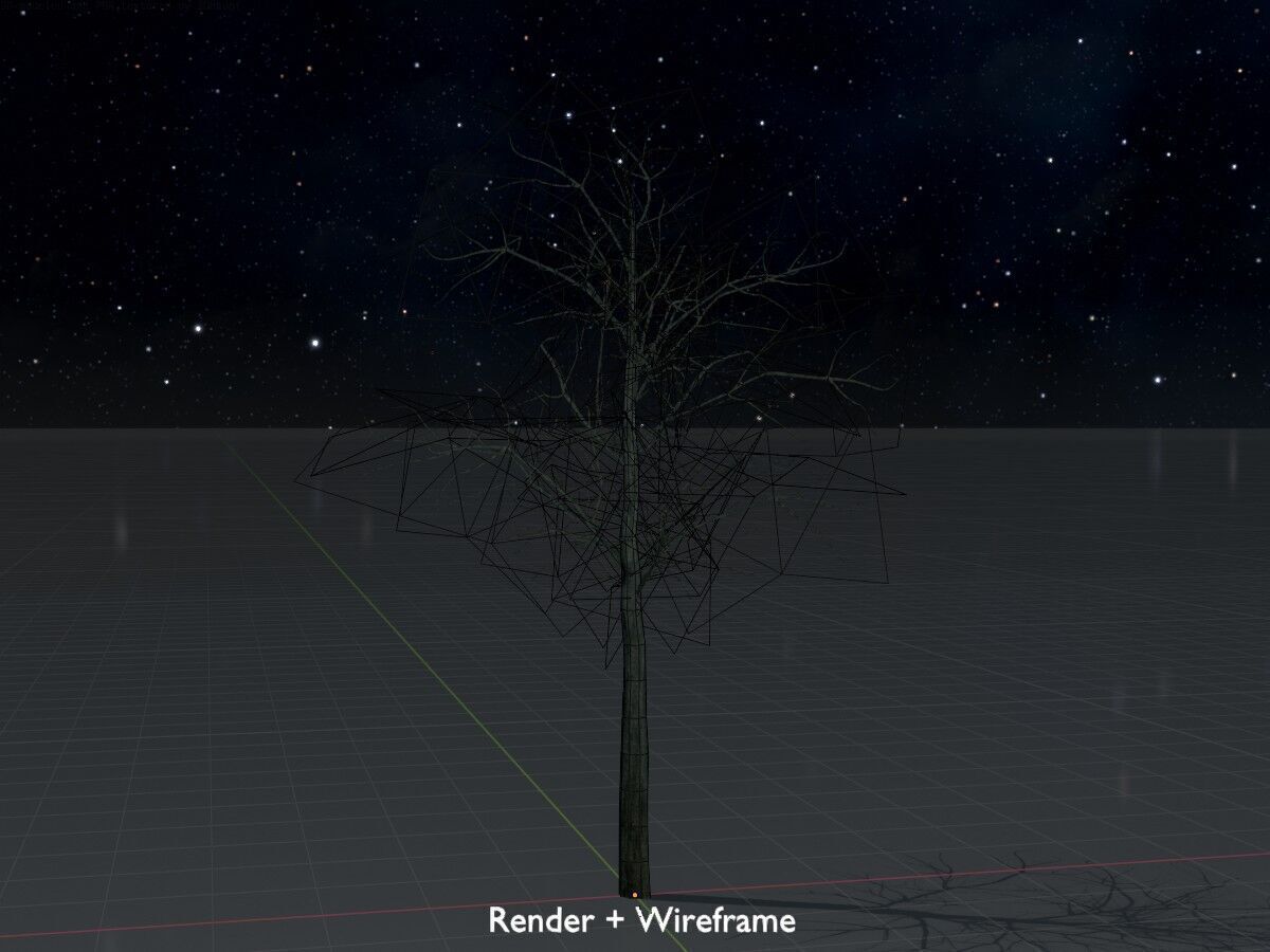 Japanese pagoda tree winter 8000mm Low-poly 3D model_9