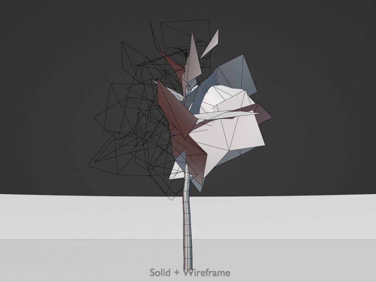 Japanese pagoda tree winter 8000mm Low-poly 3D model_12