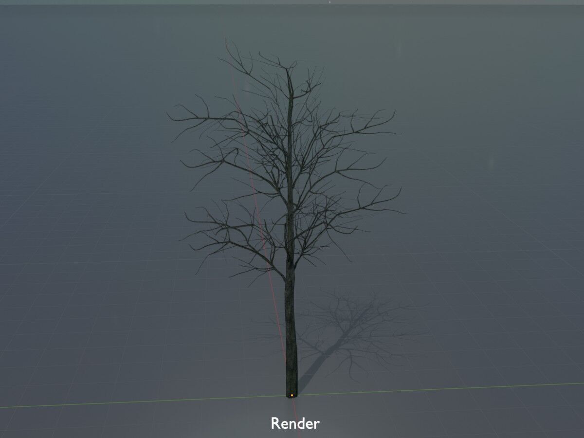 Japanese pagoda tree winter 8000mm Low-poly 3D model_16