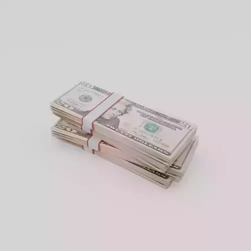 Twenty Dollar Currency USD Low-poly 3D model