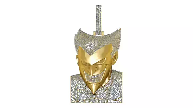Iced-Out Joker Pendant