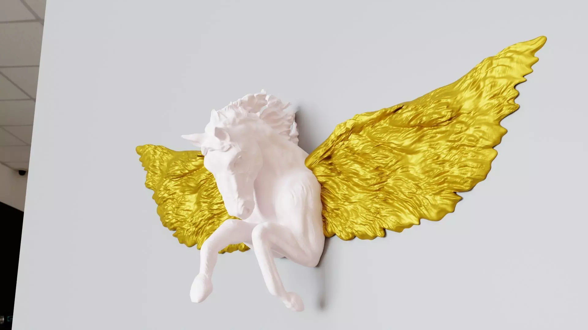 Pegasus horse with wings wall art decor STL 3D print model_0