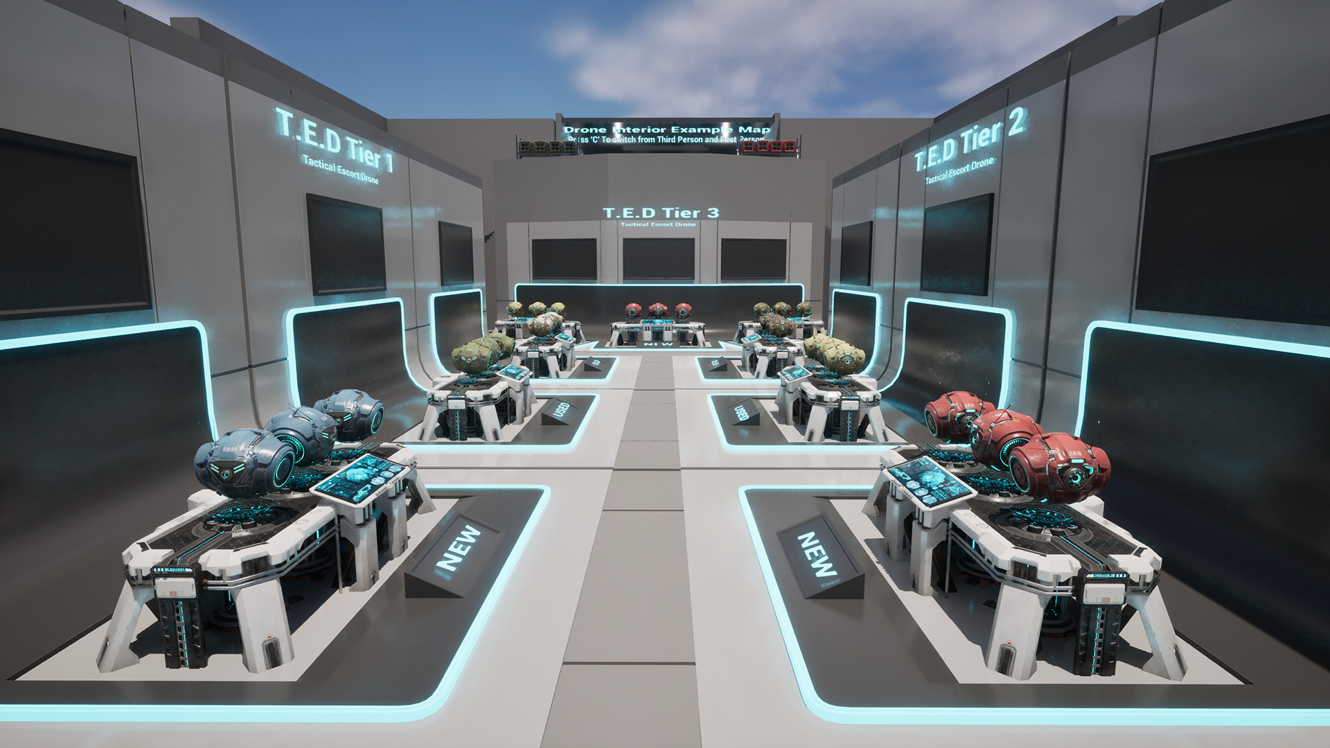 Technical Escort Drone Tier 3 T-E-D Sci-Fi Asset Pack Low-poly 3D model_14