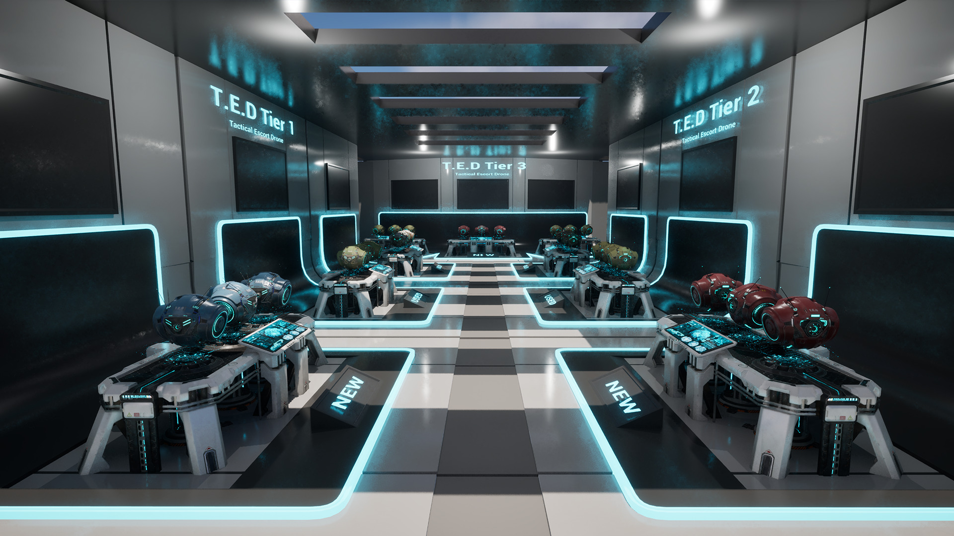 Technical Escort Drone Tier 3 T-E-D Sci-Fi Asset Pack Low-poly 3D model_15