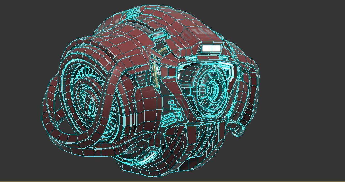 Technical Escort Drone Tier 3 T-E-D Sci-Fi Asset Pack Low-poly 3D model_9