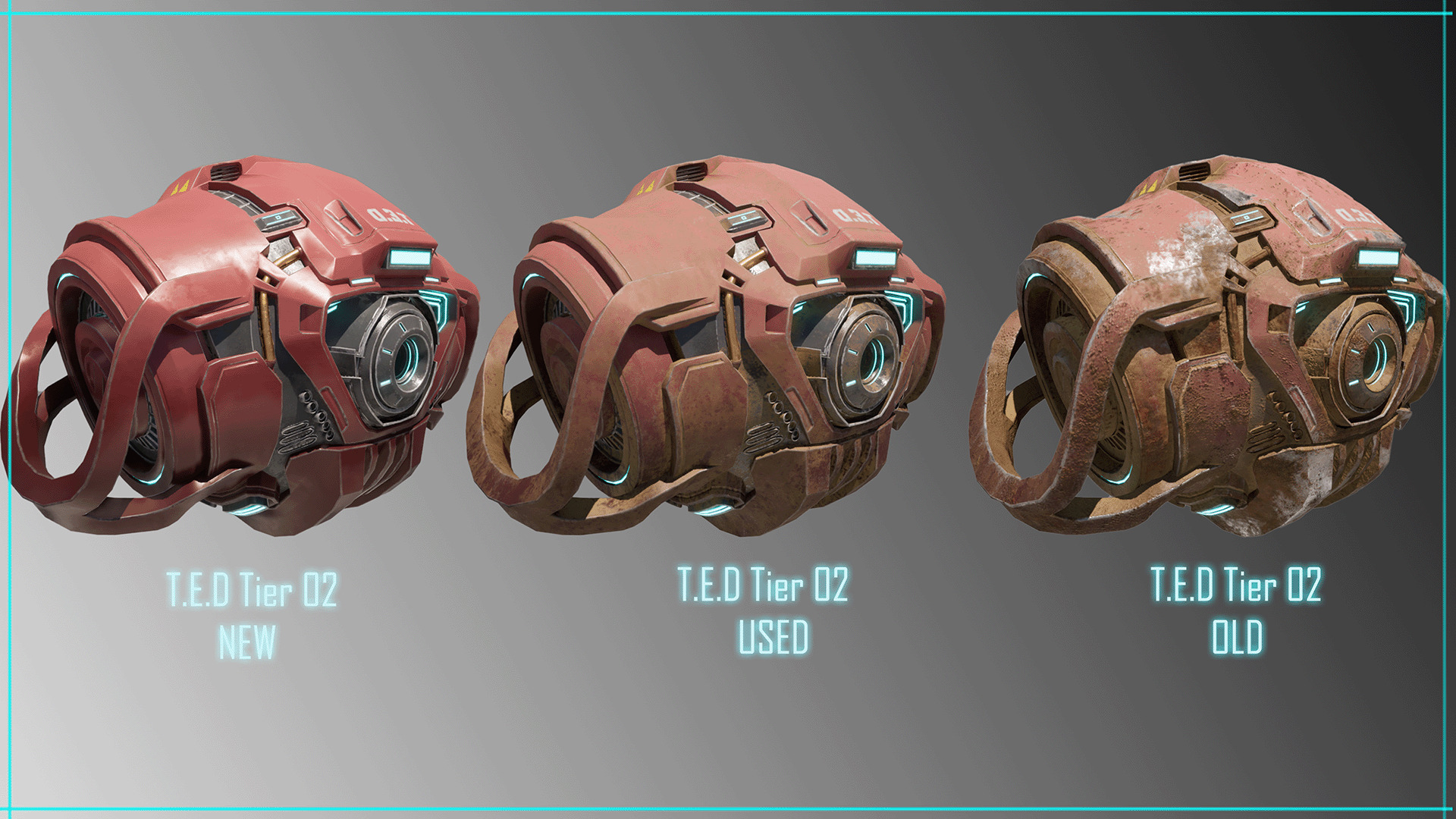 Technical Escort Drone Tier 3 T-E-D Sci-Fi Asset Pack Low-poly 3D model_6