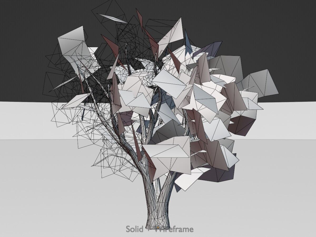 Japanese pagoda tree winter 16000mm Low-poly 3D model_12