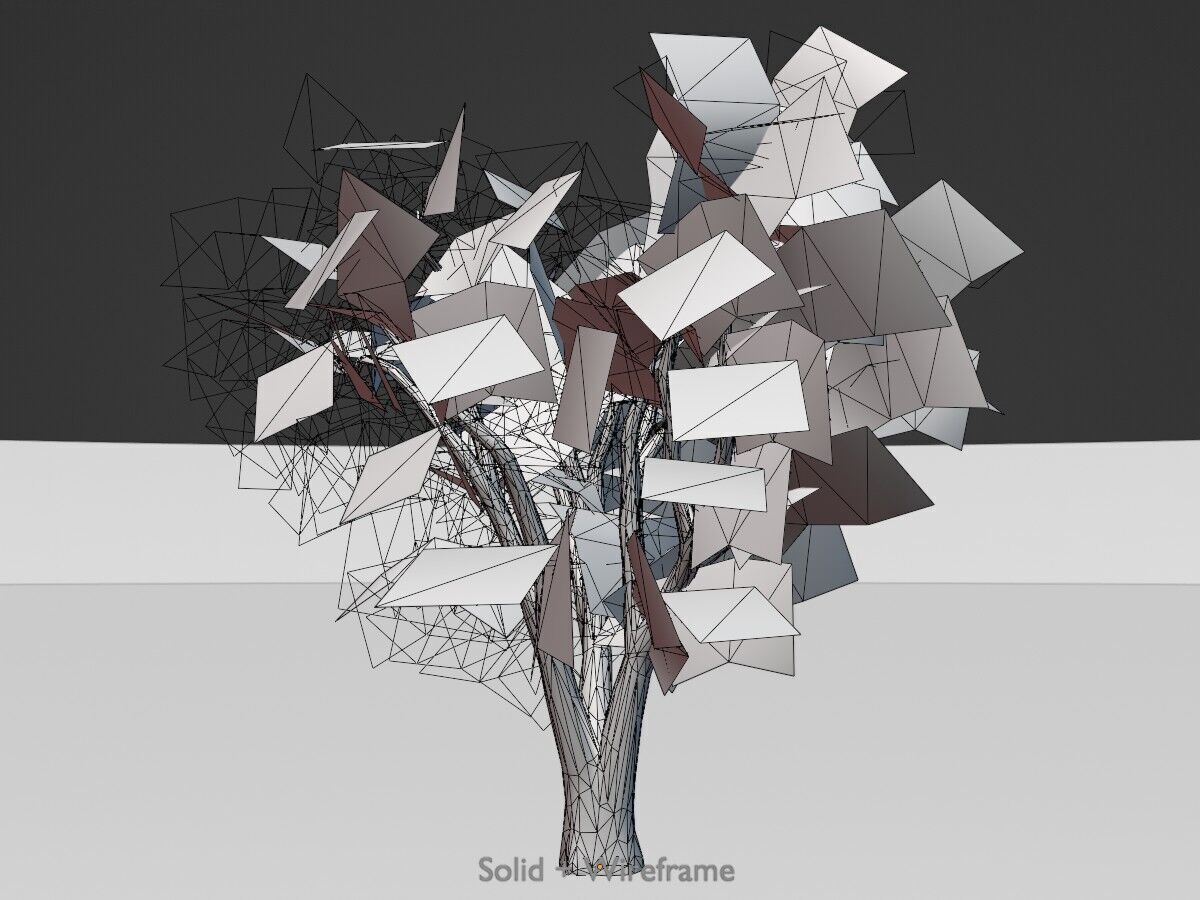 Japanese pagoda tree winter 16000mm Low-poly 3D model_11