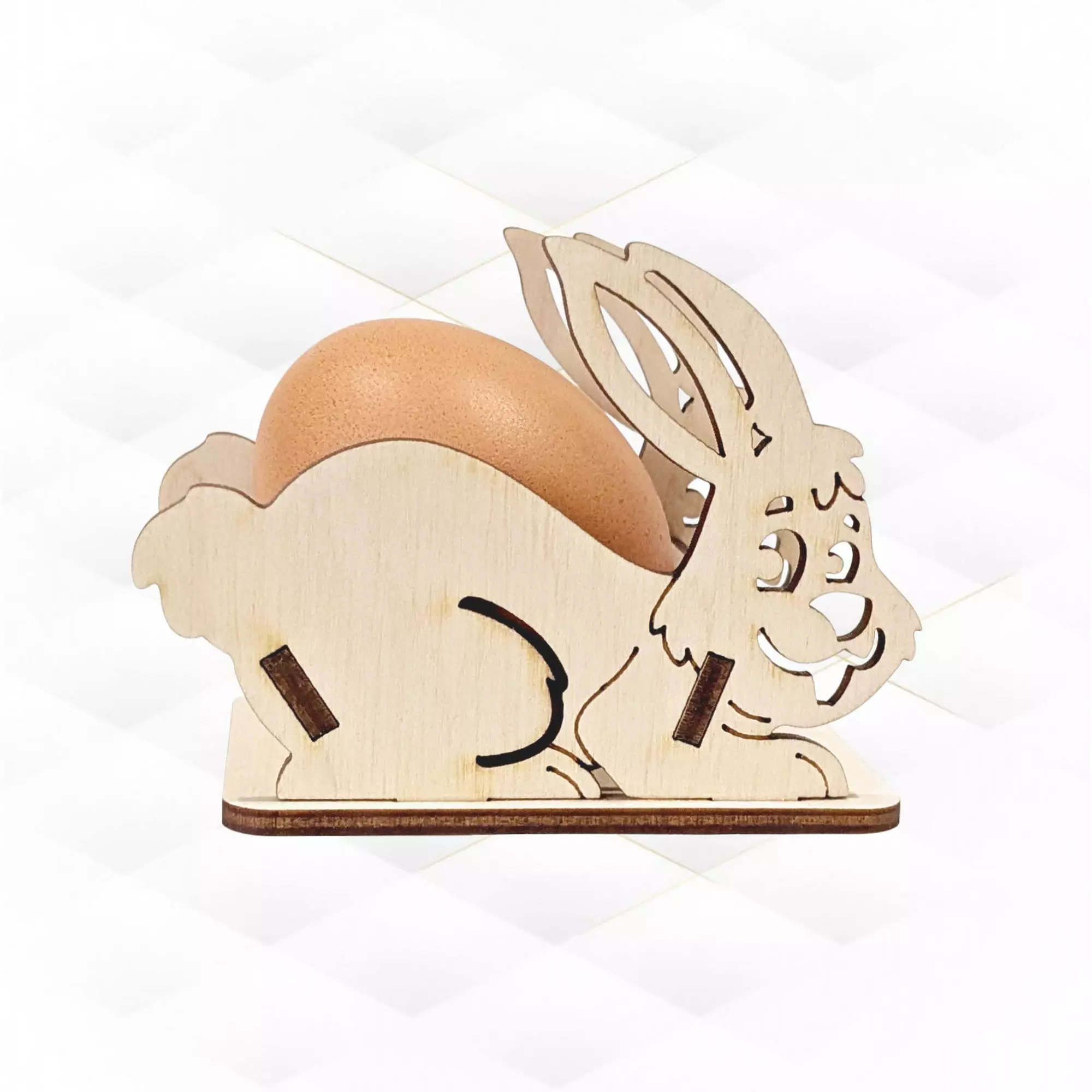 Easter Bunny stand holder laser cut design 3D print model_0