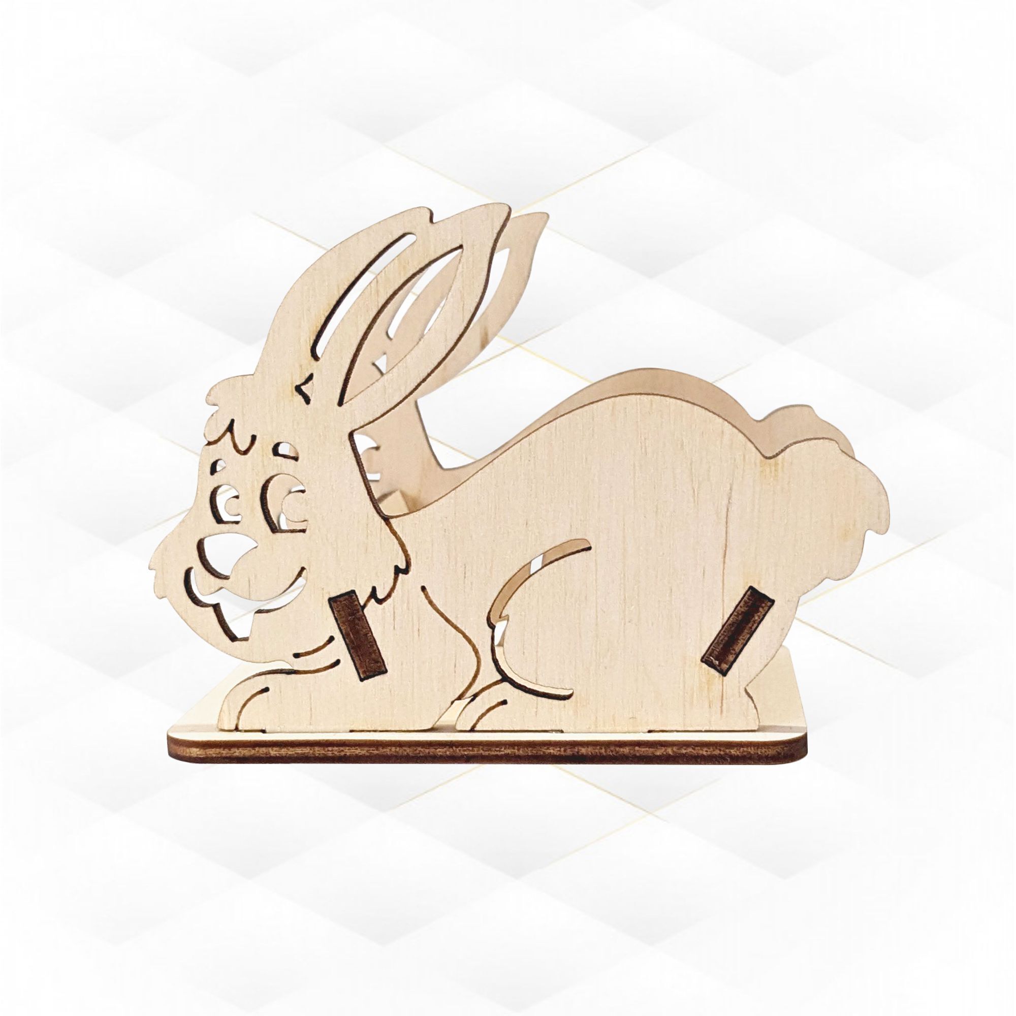 Easter Bunny stand holder laser cut design 3D print model_4