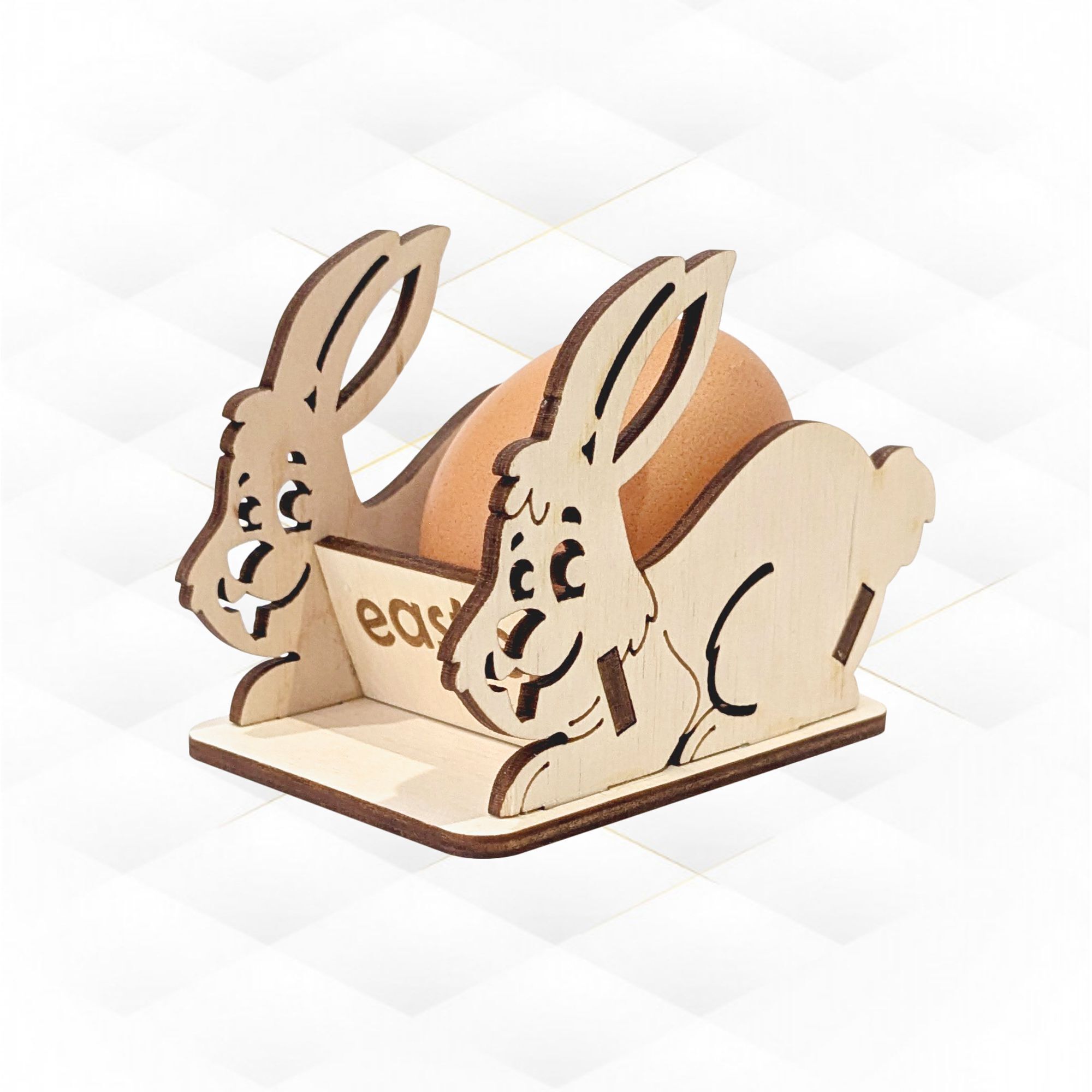 Easter Bunny stand holder laser cut design 3D print model_3