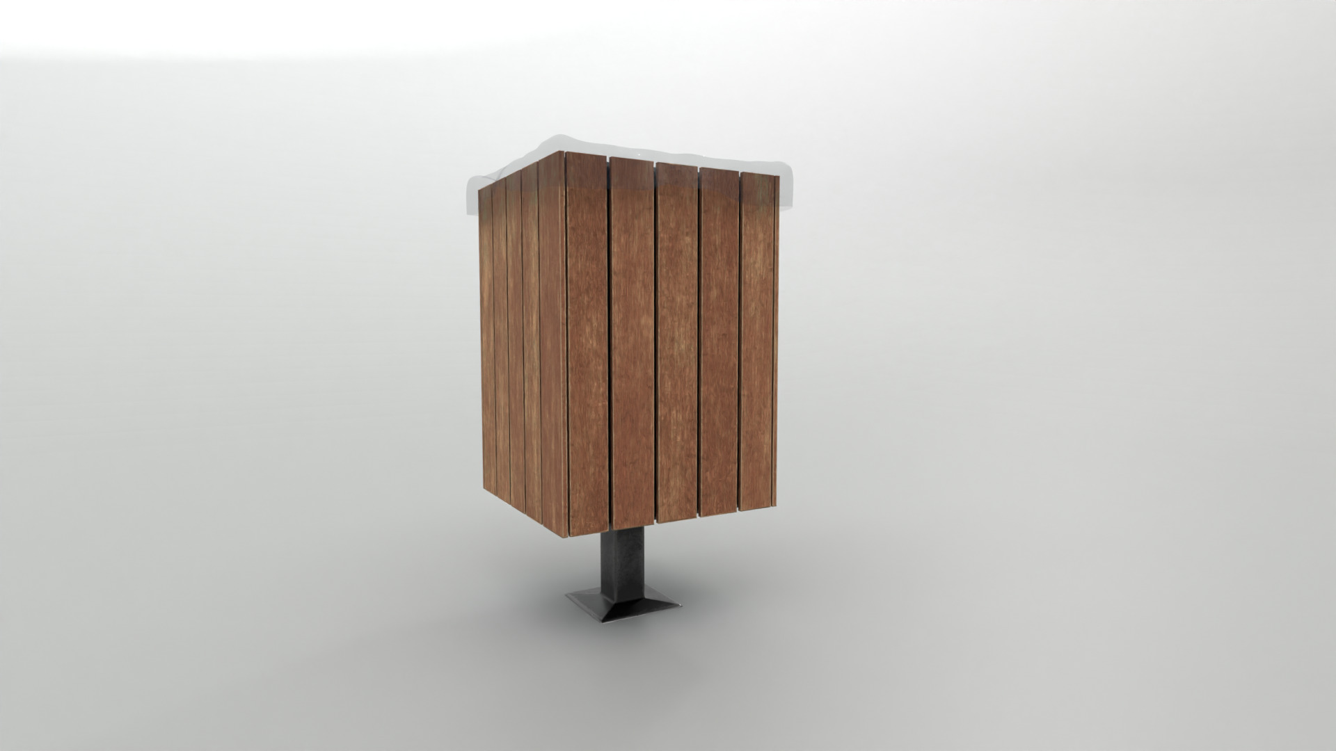 Modern Timber Street bin Vol 05 Game Ready PBR Low-poly 3Dmodel Low-poly 3D model_2