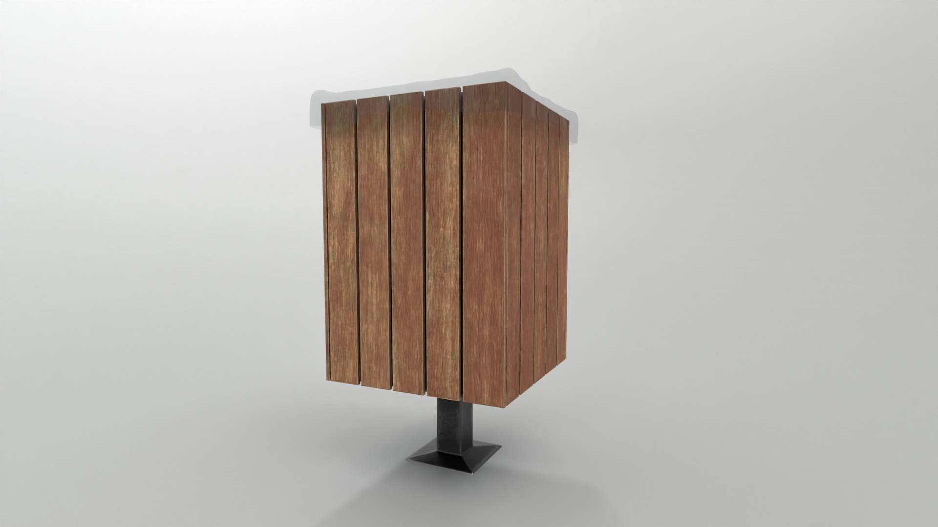 Modern Timber Street bin Vol 05 Game Ready PBR Low-poly 3Dmodel Low-poly 3D model_1