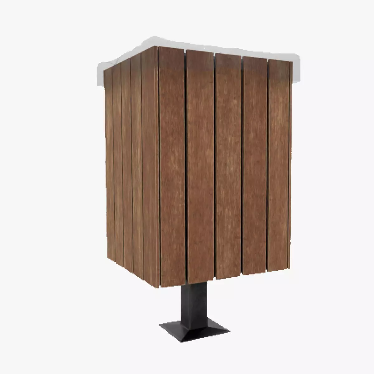 Modern Timber Street bin Vol 05 Game Ready PBR Low-poly 3Dmodel Low-poly 3D model_0