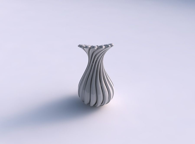 Vase curved twisted with beveled muscle structure and soft tips eccentric