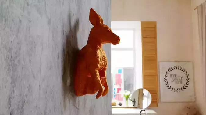 kangaroo wall mount decor STL