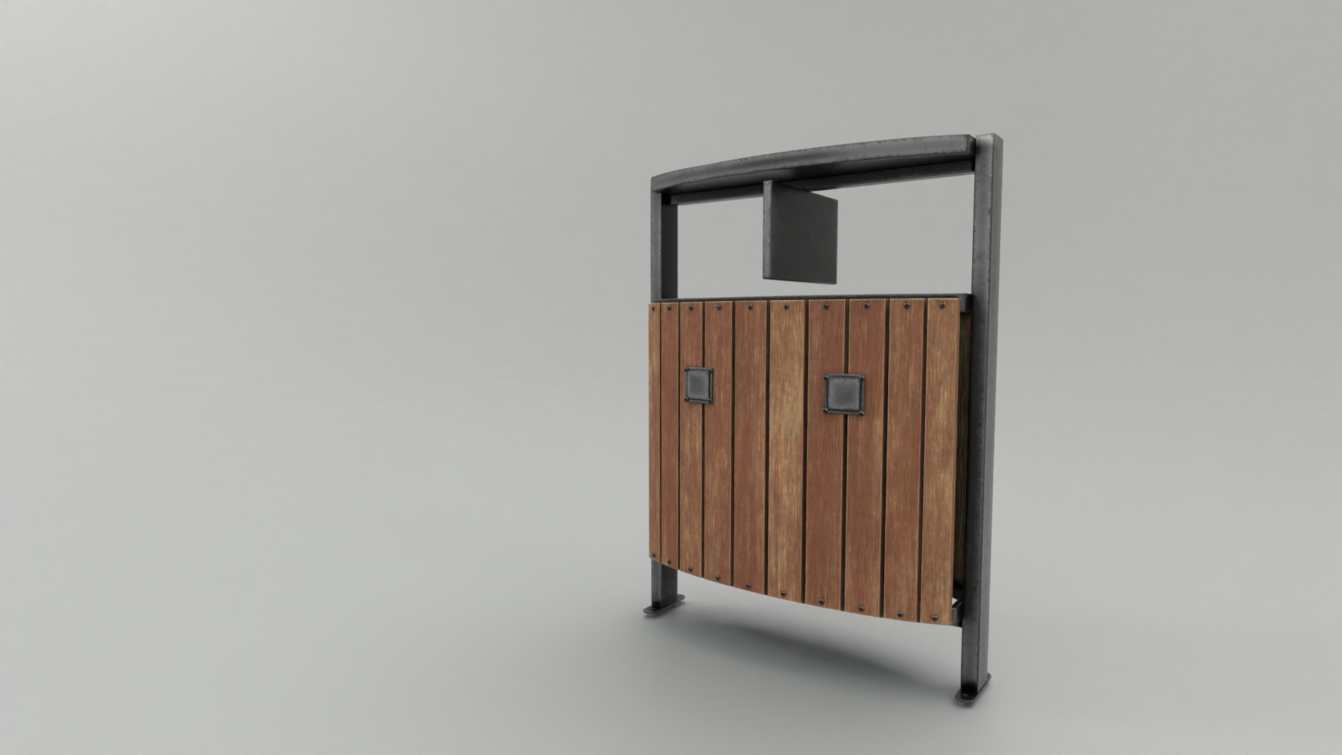 Modern Timber Street bin Vol 06 Game Ready PBR Low-poly 3Dmodel Low-poly 3D model_7