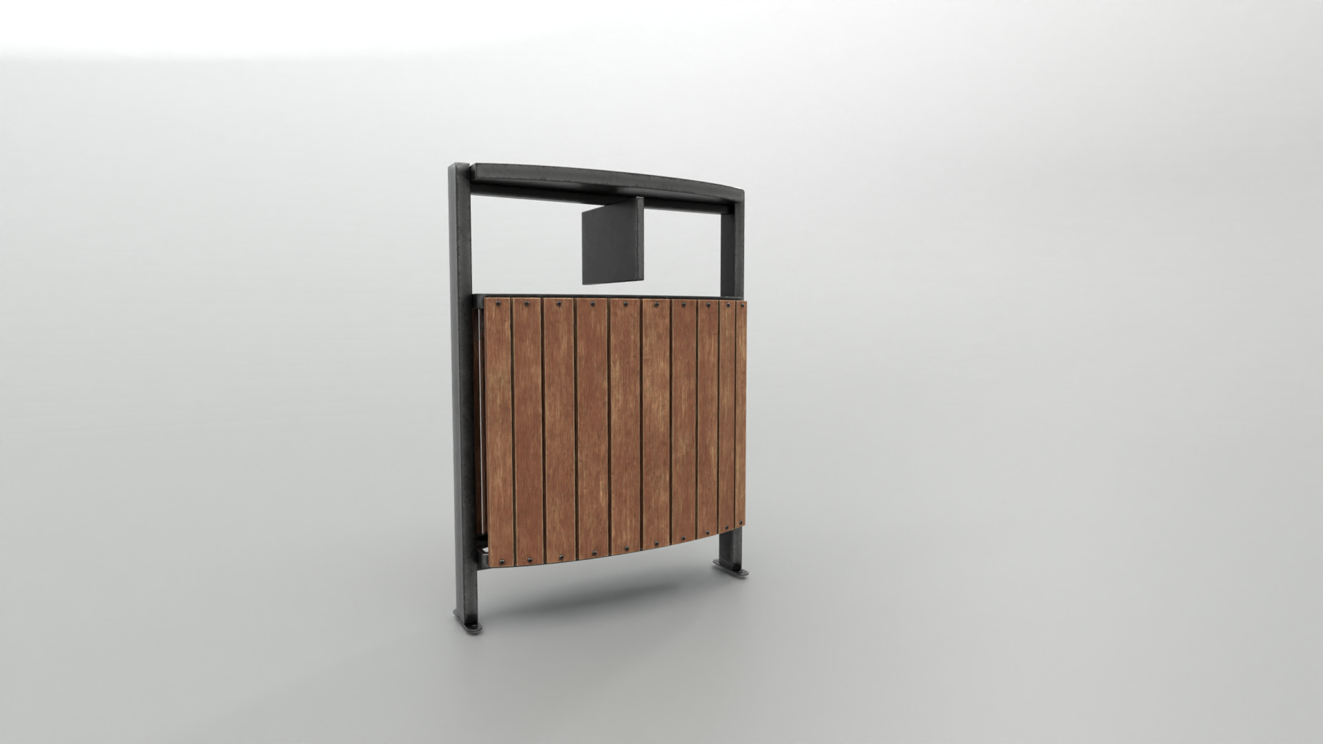 Modern Timber Street bin Vol 06 Game Ready PBR Low-poly 3Dmodel Low-poly 3D model_1