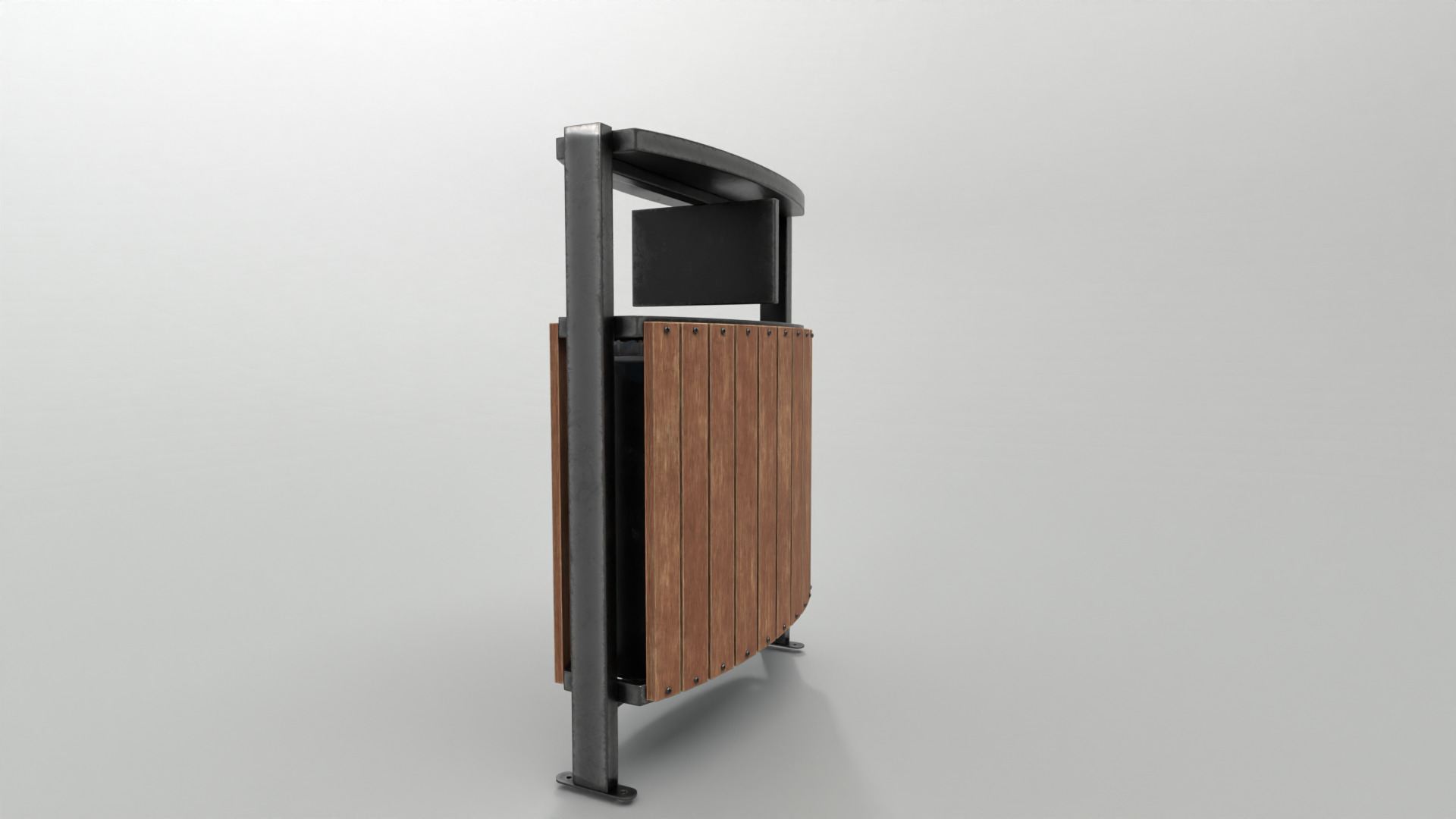 Modern Timber Street bin Vol 06 Game Ready PBR Low-poly 3Dmodel Low-poly 3D model_2