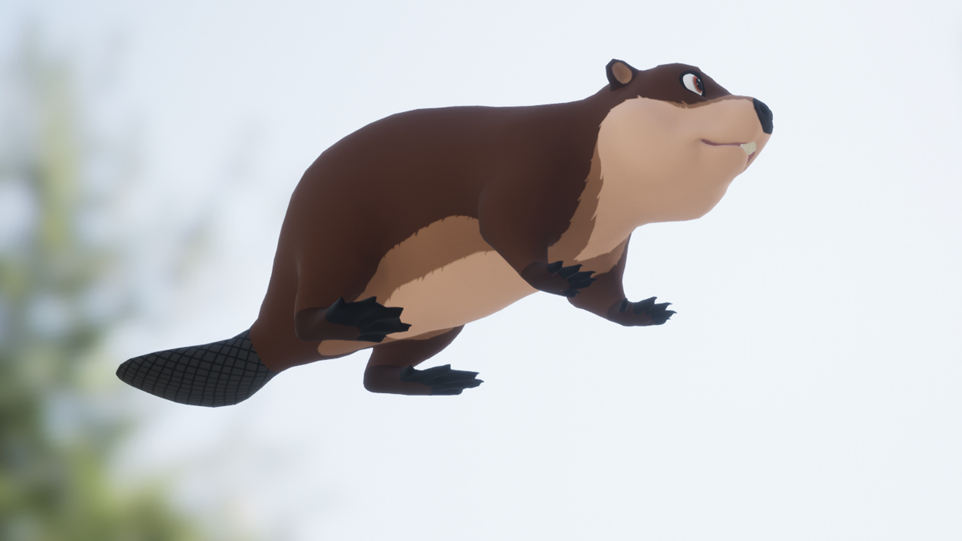 Cartoon Beaver Low-poly 3D model_11
