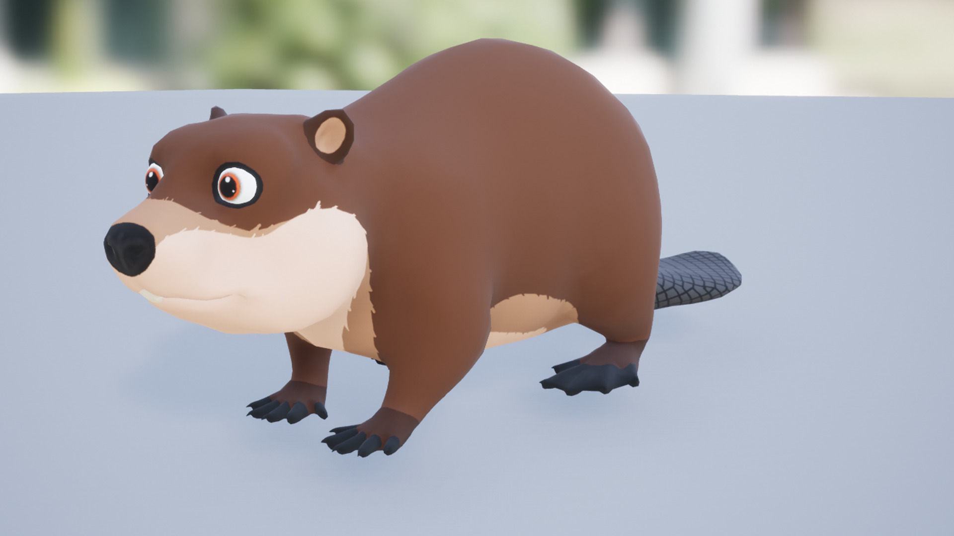 Cartoon Beaver Low-poly 3D model_9