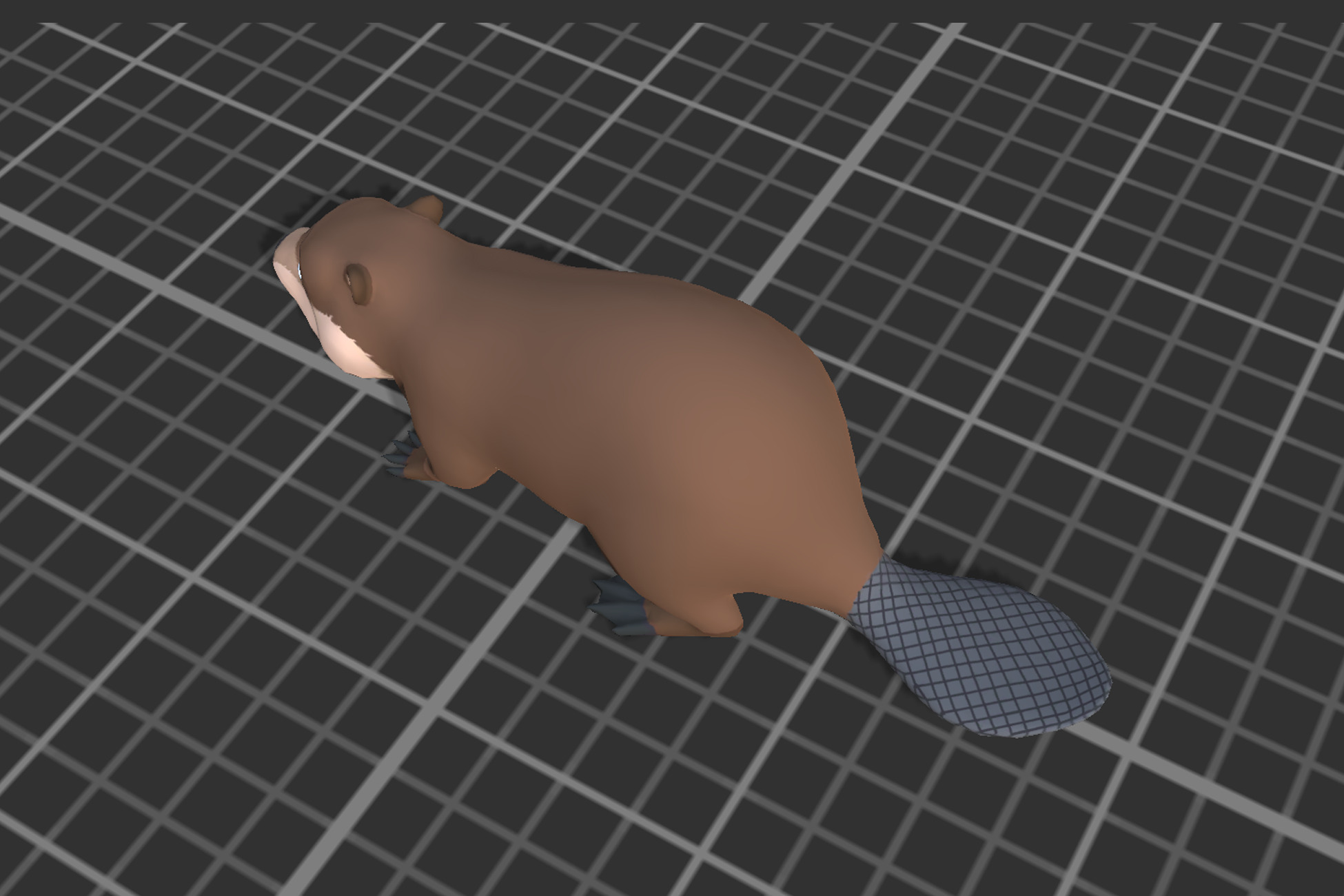 Cartoon Beaver Low-poly 3D model_4