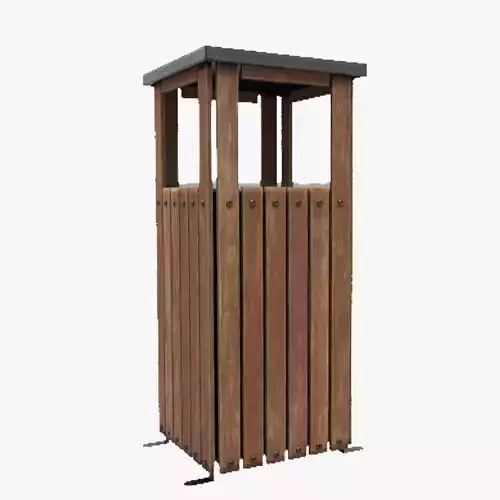 Modern Timber Street bin Vol 07 Game Ready PBR Low-poly 3Dmodel