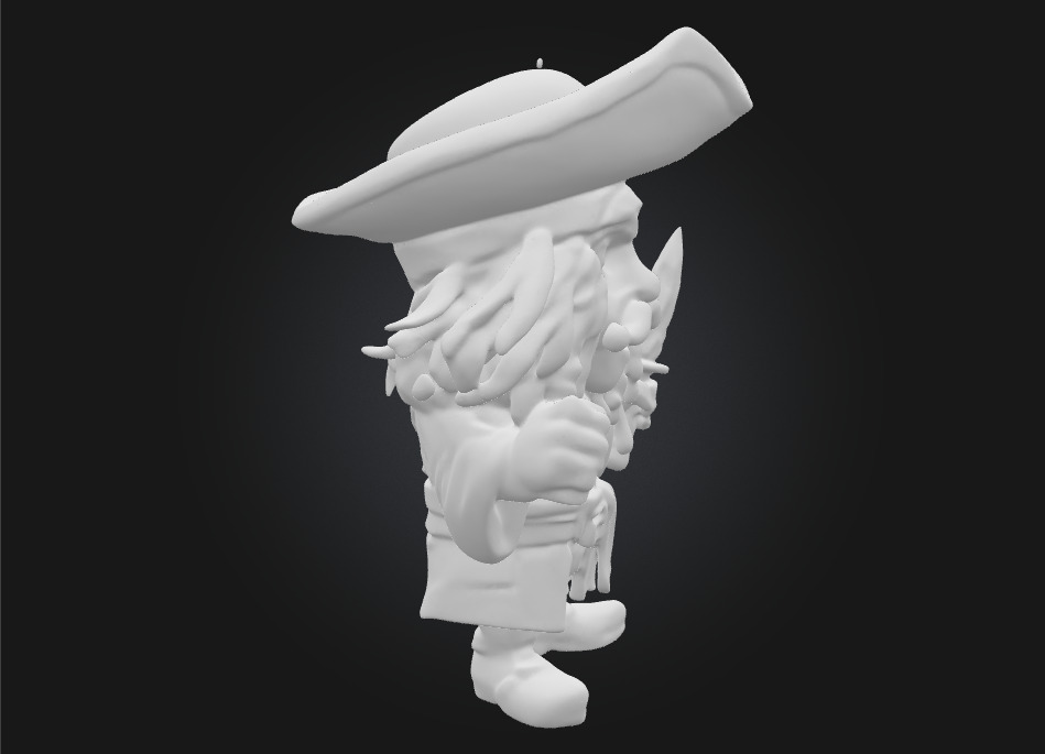 Stylized 3D Printable Captain Jack Sparrow Caricature Figure 3D print model_8