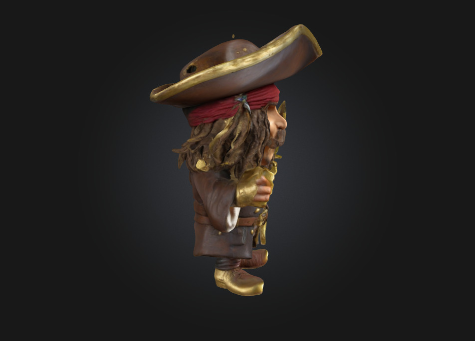 Stylized 3D Printable Captain Jack Sparrow Caricature Figure 3D print model_4