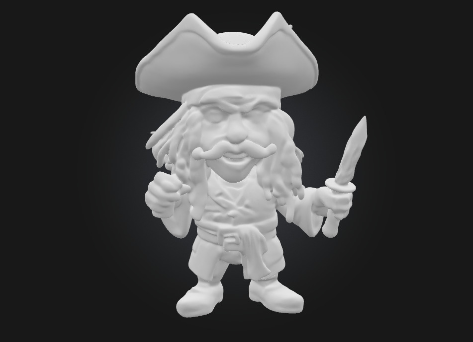 Stylized 3D Printable Captain Jack Sparrow Caricature Figure 3D print model_6