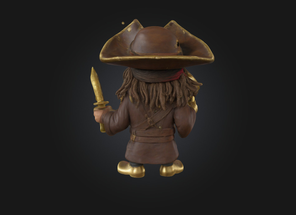 Stylized 3D Printable Captain Jack Sparrow Caricature Figure 3D print model_2