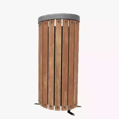 Modern Timber Street bin Vol 08 Game Ready PBR Low-poly 3Dmodel