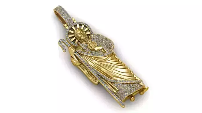 St Jude Pendant  14K Gold Custom Design