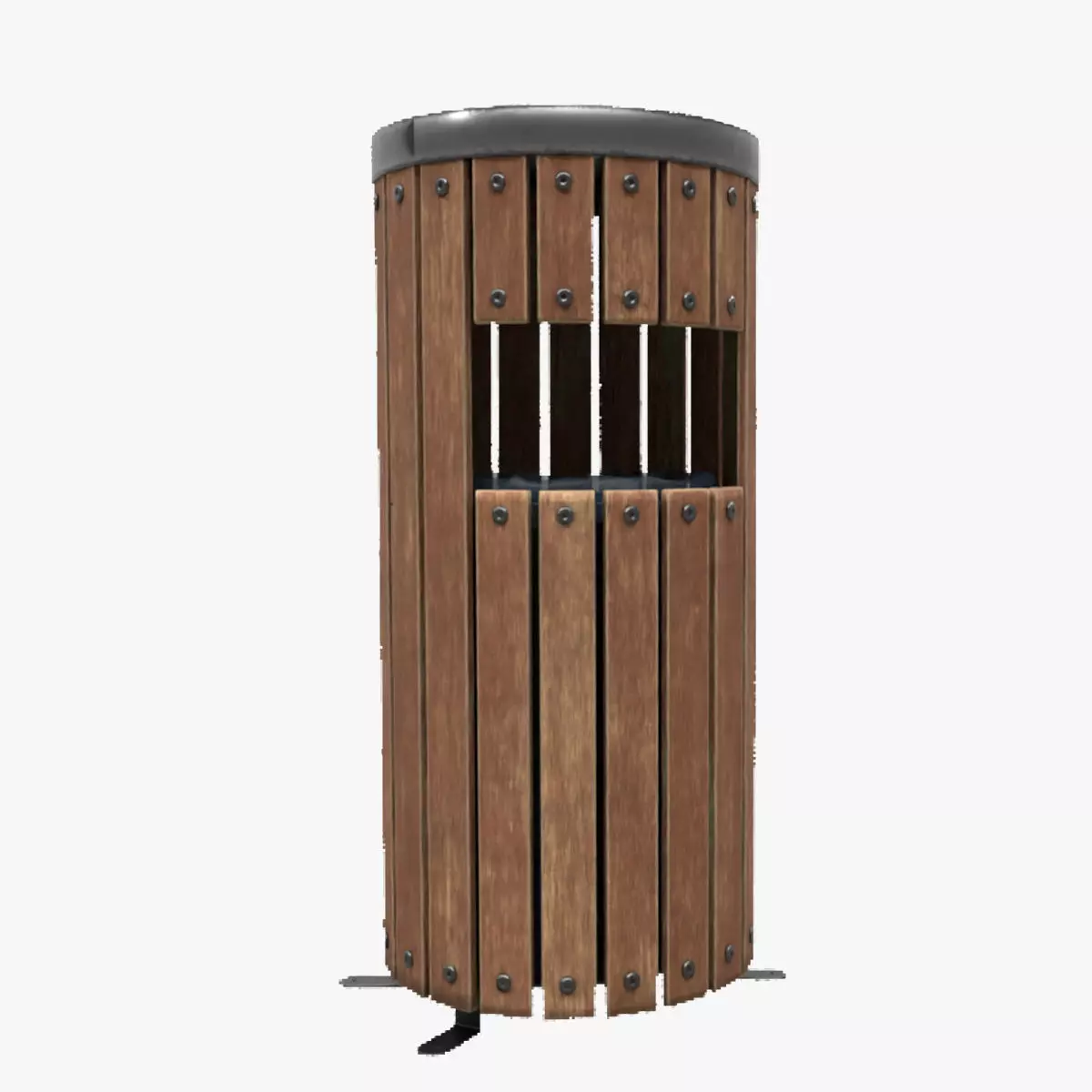 Modern Timber Street bin Vol 09 Game Ready PBR Low-poly 3Dmodel Low-poly 3D model_0