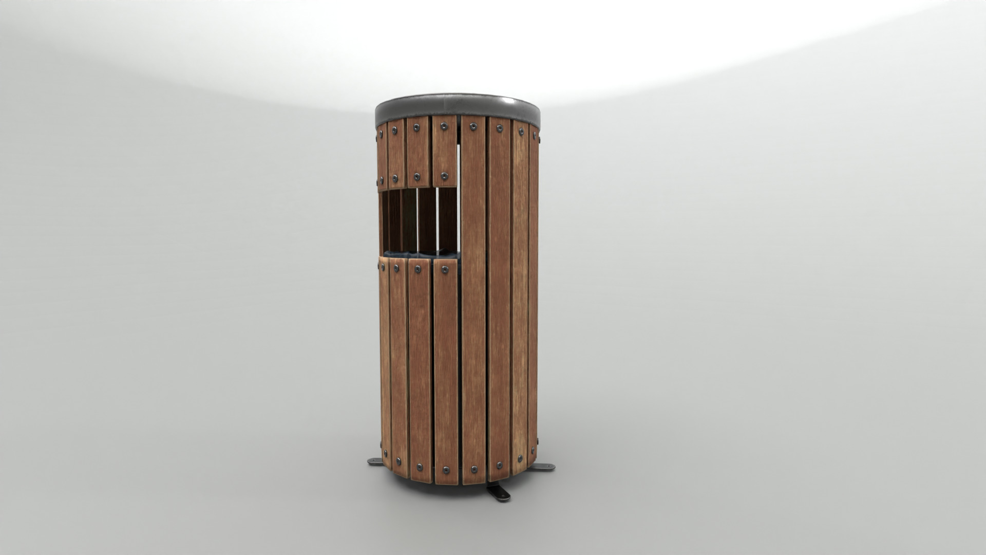 Modern Timber Street bin Vol 09 Game Ready PBR Low-poly 3Dmodel Low-poly 3D model_2