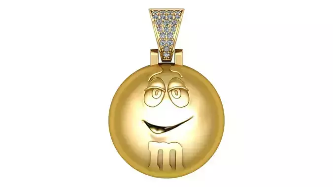 M M Inspired Pendant  14K Gold Custom Design