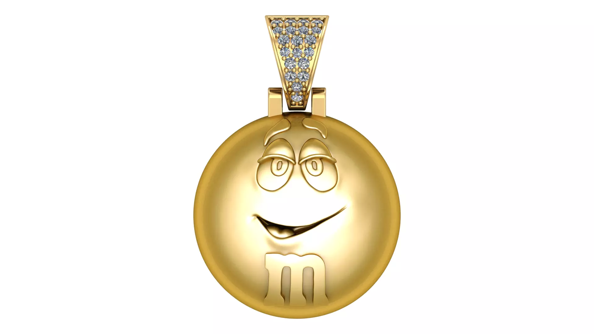 M M Inspired Pendant 14K Gold Custom Design 3D print model_0