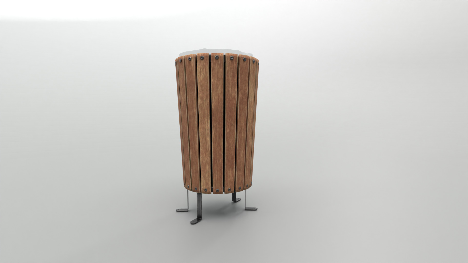Modern Timber Street bin Vol 10 Game Ready PBR Low-poly 3Dmodel Low-poly 3D model_1