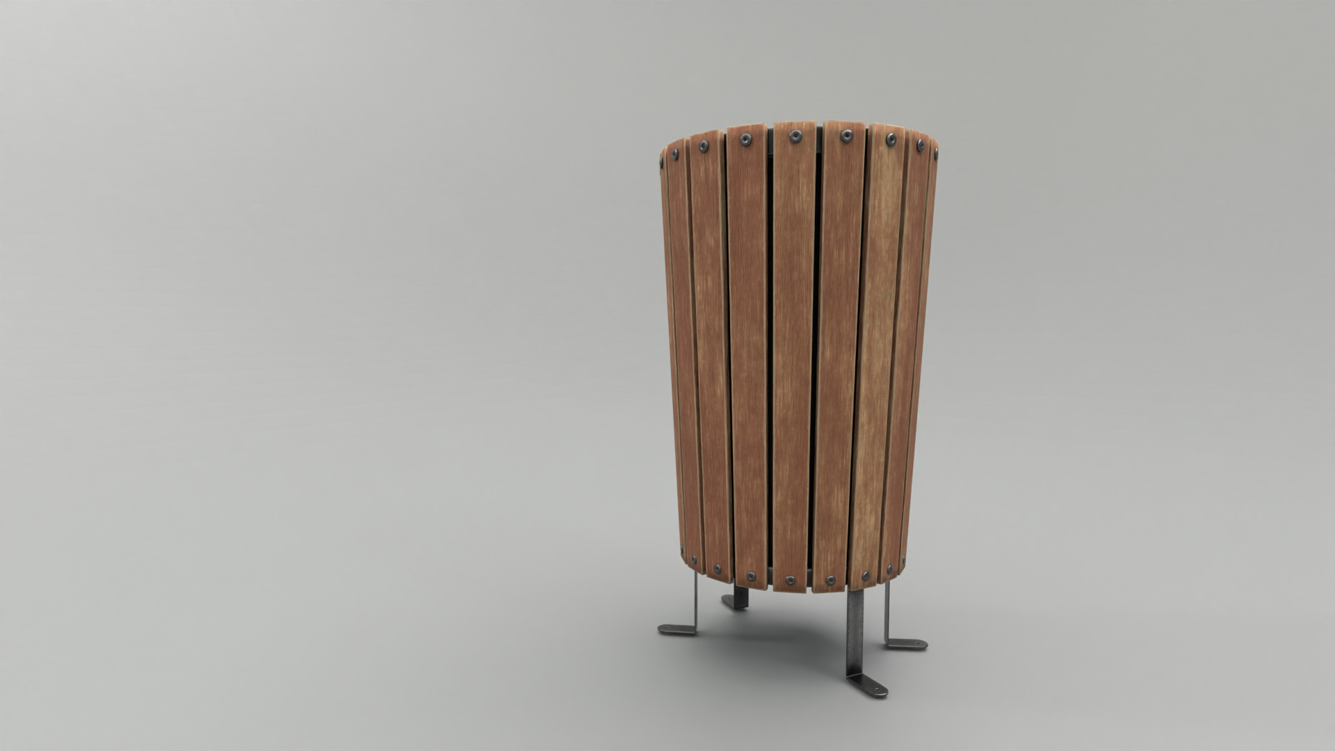 Modern Timber Street bin Vol 10 Game Ready PBR Low-poly 3Dmodel Low-poly 3D model_5