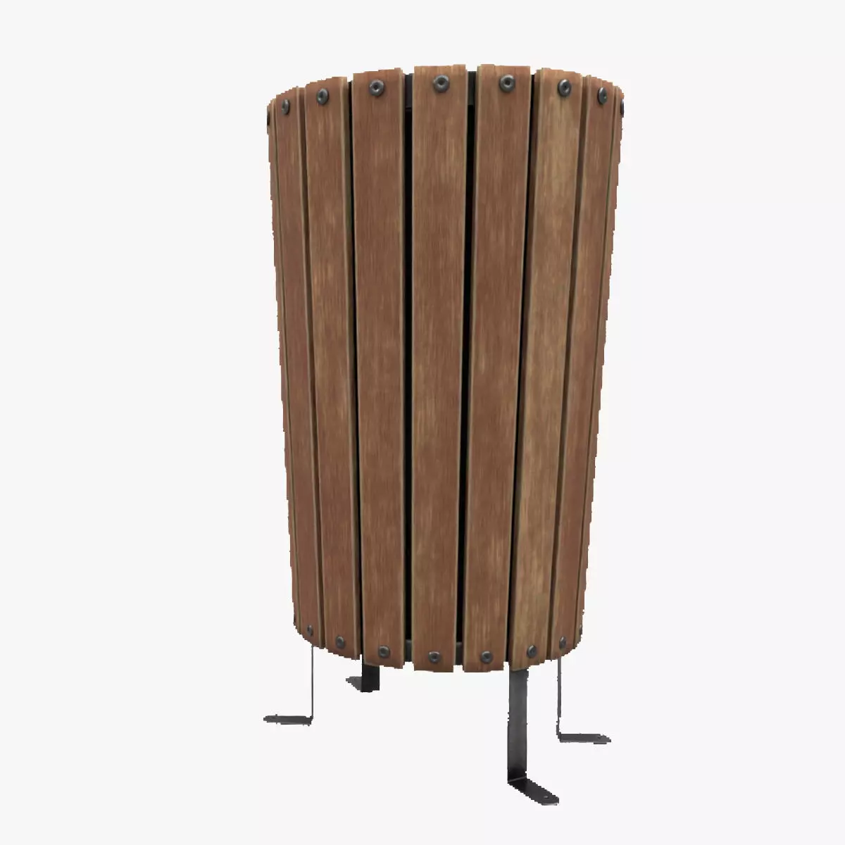 Modern Timber Street bin Vol 10 Game Ready PBR Low-poly 3Dmodel Low-poly 3D model_0