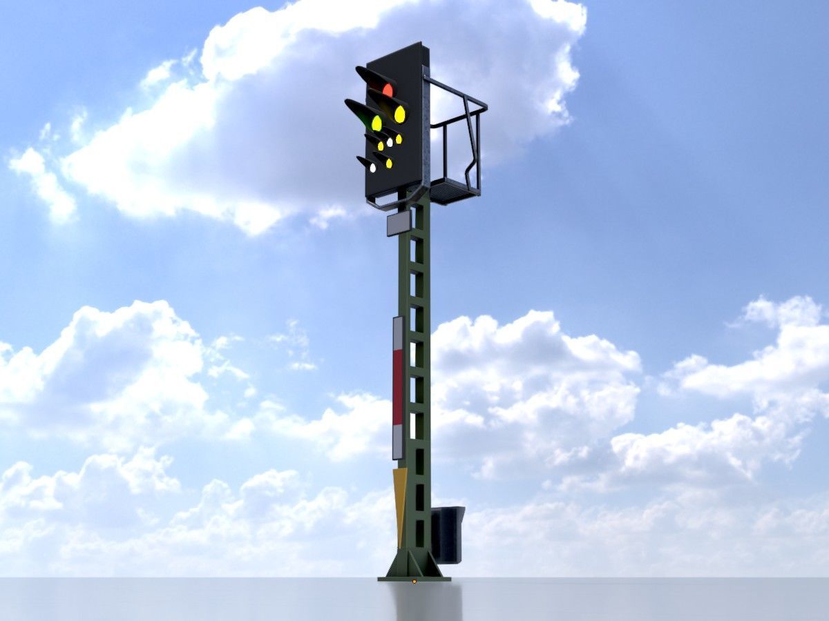KS Railway Signal Post 4500mm all Versions 3D Model Collection_41