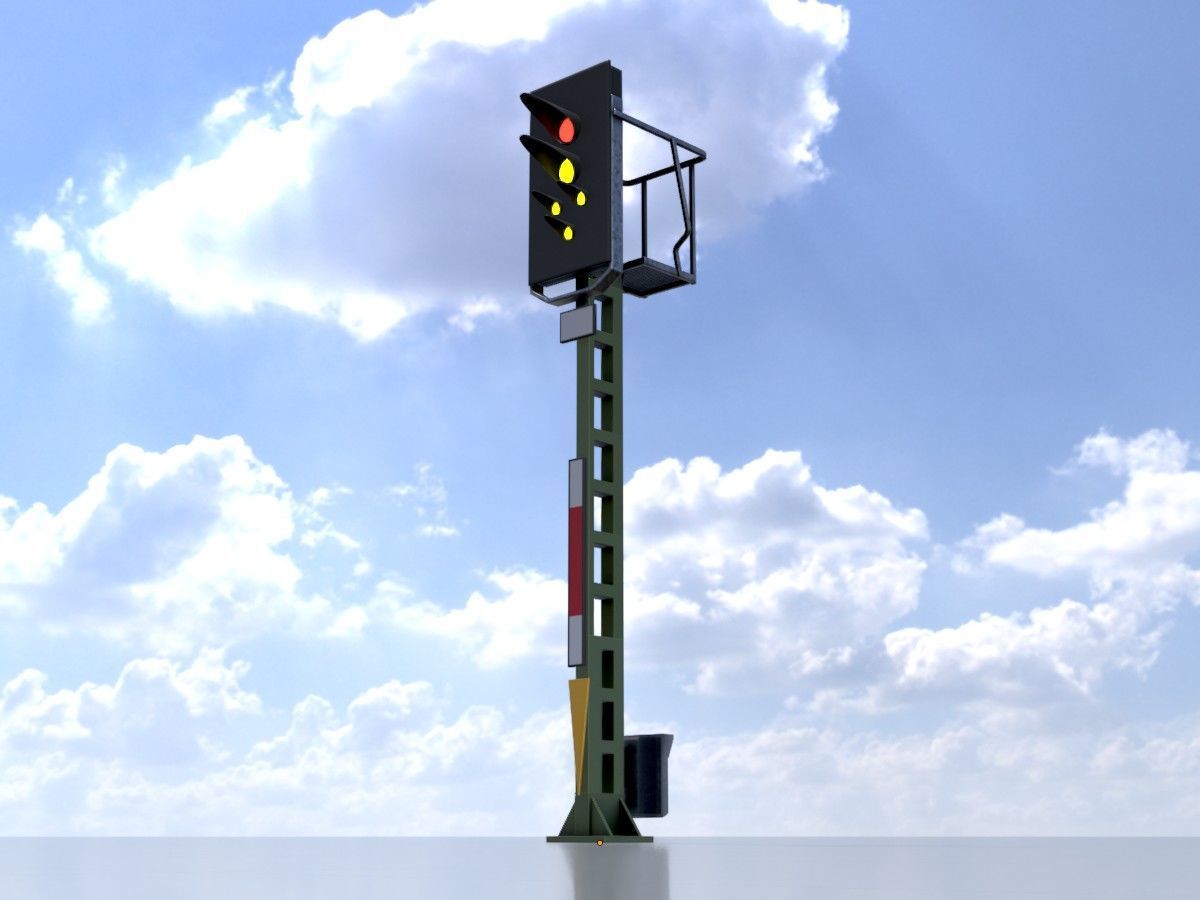 KS Railway Signal Post 4500mm all Versions 3D Model Collection_36