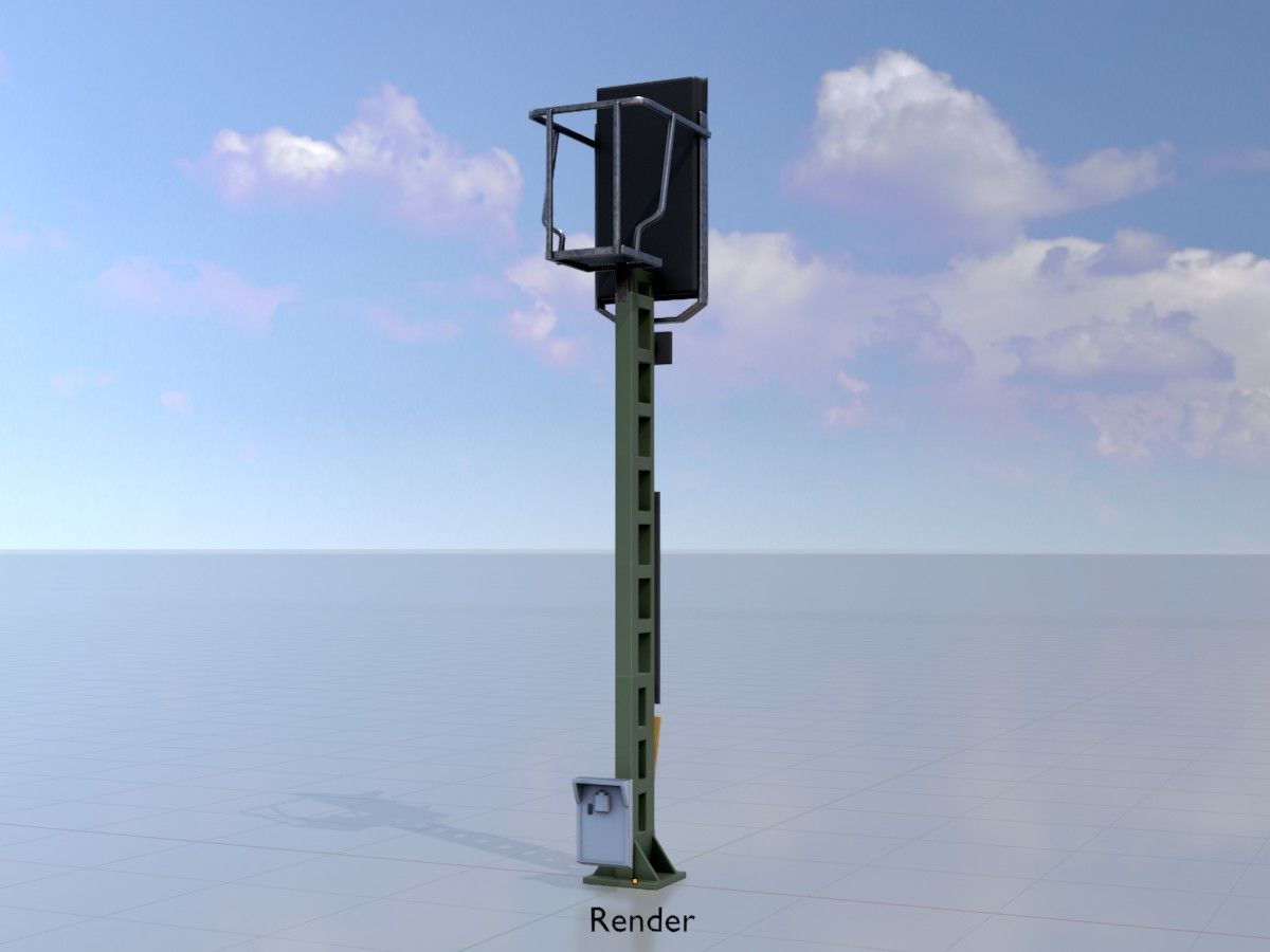 KS Railway Signal Post 4500mm all Versions 3D Model Collection_118