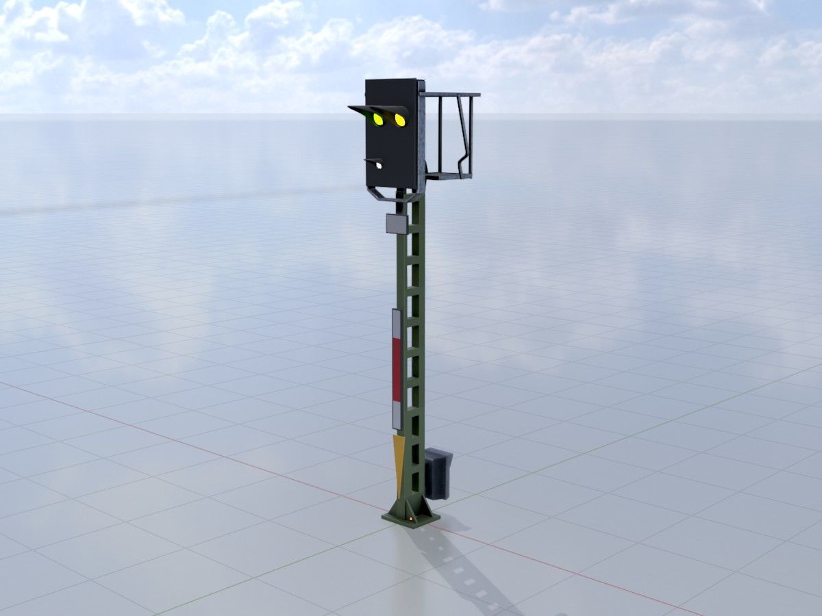 KS Railway Signal Post 4500mm all Versions 3D Model Collection_39